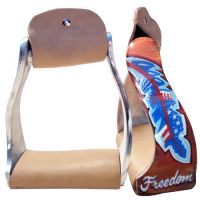 Painted Feather Freedom - Aluminum Angled Stirrups